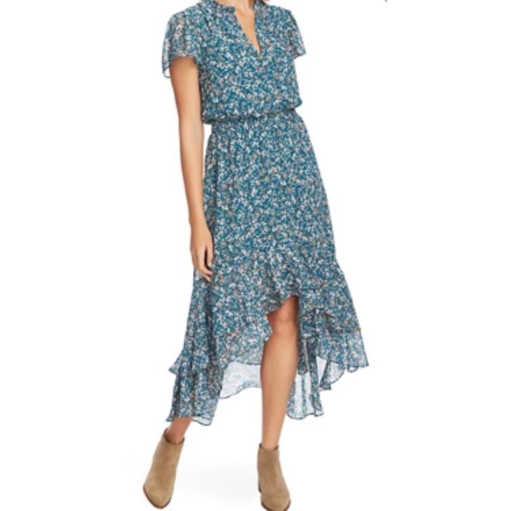 1. State short sleeve high low floral dress